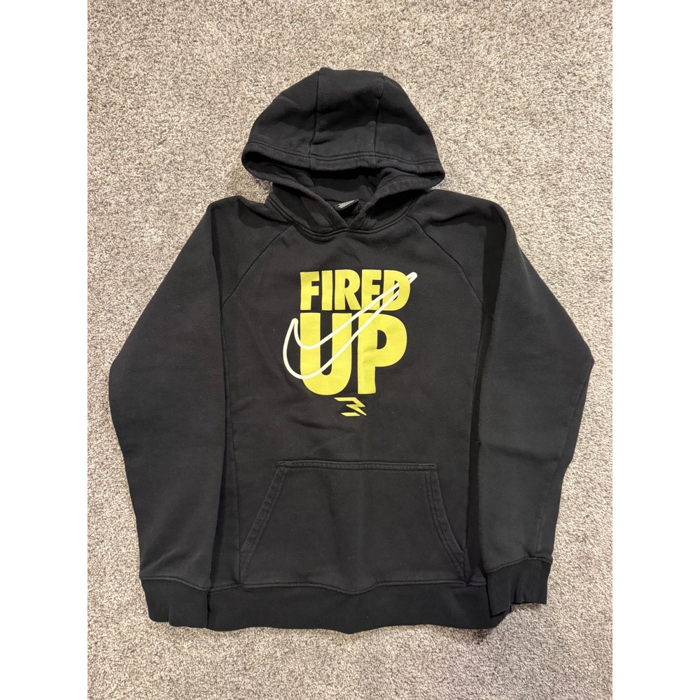 Nike 3Brand Russell Wilson Sweatshirt Kids L 12-13 Black Fired Up Graphic Hoodie
